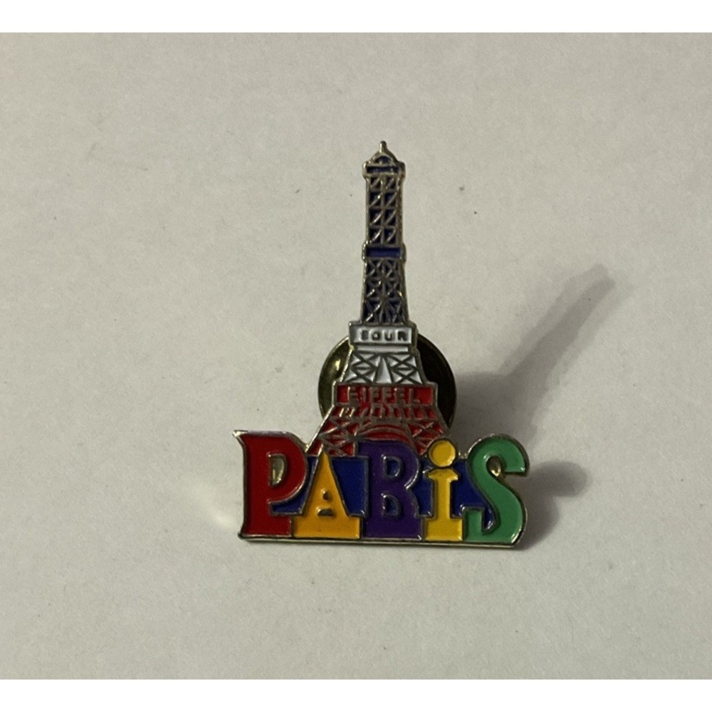 Paris Eiffel Tower Colorful Enamel Pin Souvenir Travel Jewelry Multi-Color